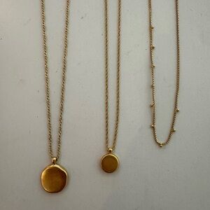Madewell Gold Pendant Necklace Trio